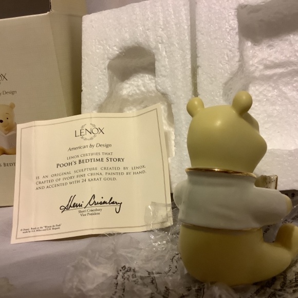 Lenox Collectible Disney Winnie the Pooh Figurine+book Bedtime Stories+COA NIB - Picture 8 of 10